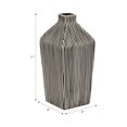 thumbnail image 4 of Lines Square Vase for Living Room Decor - Modern Ceramic Stoneware Flower Vase for Home, Bedroom, Office, or Table Decor - Striped Design Detailing for Mantel and Console - 11", Black & White, 4 of 15