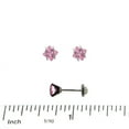 thumbnail image 2 of 18K Solid White Gold Stud with a Pink Zirconia Crystal Screwback, 2 of 3