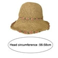 thumbnail image 5 of Eoperou Women Straw Hat Hollow Out Fake Flower Decor Anti-UV Sun Protection Good Breathability Decorative Beach Cap Lady Outdoor Travel Hat, 5 of 8