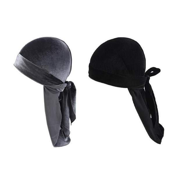 2 Paquetes De Lujo Gorra De Quimioterapia Elástica Sunnimix de Cola Larga de terciopelo Sólido