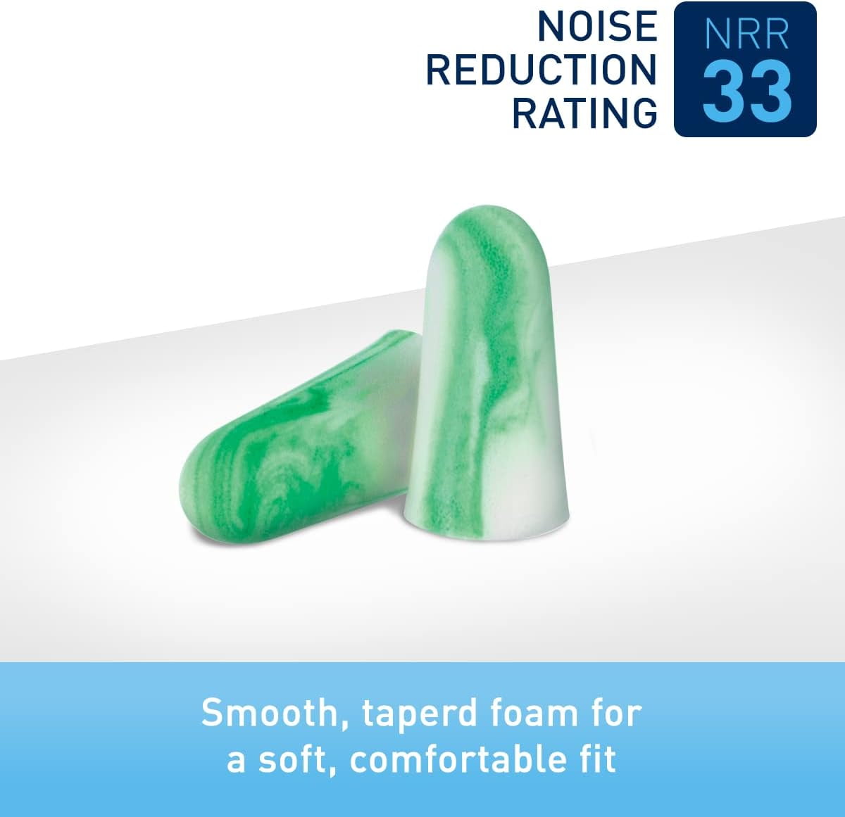 Flents Protechs Work Ear Plugs, NRR 33, Green, 100 Pair