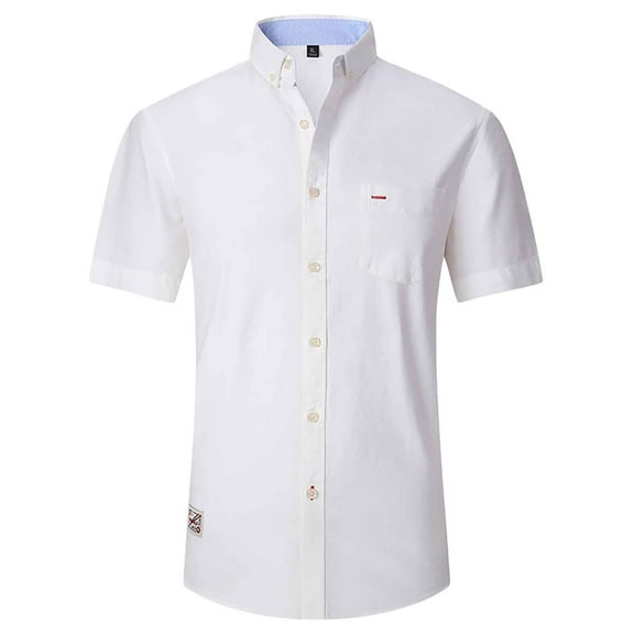 NAFUU Mens Short Sleeve Button Down Shirts Slim Fit Business Casual Shirt Regular Fit Dress Shirts Formal Shirt