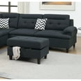 thumbnail image 3 of Miekor Furniture Living Room Furniture Black Cushion Sectional w Ottoman Linen Like Fabric Sofa Chaise 05209, 3 of 12