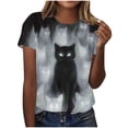 thumbnail image 5 of asdoklhq Plus Size Halloween Tshirt for Women Cotton Women's Halloween Printed Short Sleeved Round Neck Top/shirt Multicolor 4X, 5 of 5