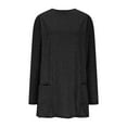 thumbnail image 2 of Guieoi Long Winter Blouse,Solid Color Soft Long Sleeve Shirts,Round Neck Blouse, Loose Casual Clothes undershirts for Women with Pockets Black Black*Friday/Cyber*Monday, 2 of 9