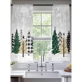 thumbnail image 2 of Christmas Tree Sheer Curtains 72 Inch Length 2 Panels Set for Living Room/Bedroom, Merry Christmas Grey Xmas Tree Winter Snowflake Curtain Drapes Rod Pocket Curtains Window Treatment 52''x72''x2, 2 of 7