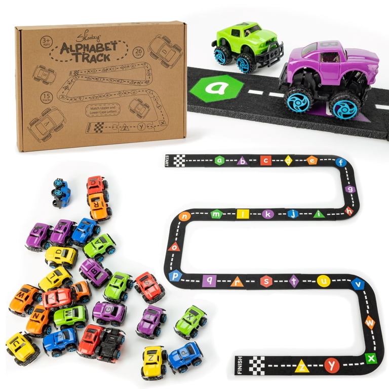 Skoolzy AlphaTracks Alphabet Race Car Track Flexible Felt Racing