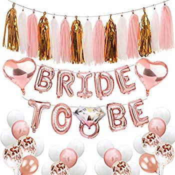 Fecedy Gold Glitter Alphabet Bachelorette Banner for Bride Show Engagement Party Decorations
