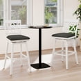 thumbnail image 2 of Costway 29" Bar Stool Wooden Chair Set of 4 with Contoured Backrest Swivel Padded Seat White, 2 of 10