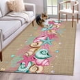 thumbnail image 3 of Area Rug for Living Room, Pink Starfish Abstract Non-Slip Indoor Large Carpet for Bedroom/Dining Room, Ocean Conch Coastal Coral Washable Low-Profile Rectangle Floor Mat Runner Rugs - 3 x 5 Ft, 3 of 7