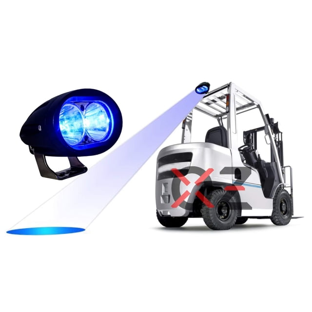 Luz LED para montacargas OZG Powersports, advertencia de seguridad azul, 12 V-48 V