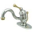 thumbnail image 1 of Kingston Brass KB3404BL Robinet de Lavabo Simple Poignée 4 Po avec Pop-up de Détail et Plaque de Pont en Option, 1 of 1