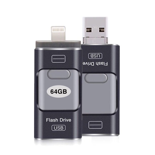 64gb 3 In 1 Usb Multi Functions Mobile Usb Iphone I Flash Drive With Lightning For Apple Ios Android Computers Black Walmart Com Walmart Com