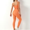 thumbnail image 5 of SWSMCLT Women's Outfits Crop Tank Top High Waisted Yoga 2 Piece Workout Set Leggings Activewear Athletic Workout Sporty 2Pcs Sexy Lounge Sets Orange Large, 5 of 5