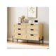 thumbnail image 4 of 6 - cajón cómoda para dormitorio: natural rattan cajones, spacious almacenamiento, wood chest con metal legs para dormitorio, sala de estar, hallway, o entrada (5 - cajón cómoda), 4 of 8