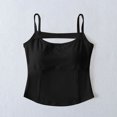 thumbnail image 2 of ZQUUVOU Tank Top For Women Cotton Spaghetti Crew Neck Solid Color Tops (Black,L), 2 of 5