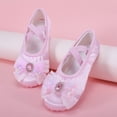 thumbnail image 5 of jianru Ballet Shoes for Girls Elastic Straps Non Slip Soft Sole Lace Bow Satin Professional Dance Shoes for Toddler Kids, 5 of 8