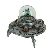 Veronese Design Luminescence Visitor UFO Flying Saucer Pewter Finish Resin Statue