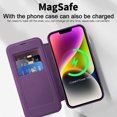 thumbnail image 7 of Case for iPhone 13 Case Wallet Compatible with Magsafe, Shockproof Full Protective Flip Folio Wallet Case with RFID Blocking Card Slots PU Leather Cover for iPhone 13 - Purple, 7 of 7