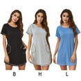 thumbnail image 6 of Ladies Pajamas Round Neck Dress Short Sleeve Pajamas Plus Size Casual Pajamas S-XXL, 6 of 7