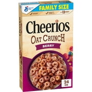 Cheerios Oat Crunch Berry Oat Breakfast Cereal, Family Size, 24 oz