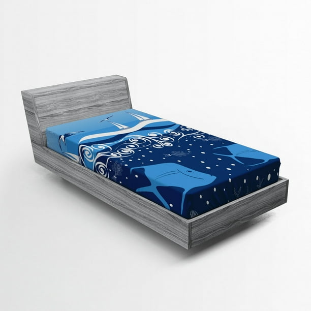 Seagulls Fitted Sheet Underwater Ilration Tropical Fish Sailboats Curling Waves Birds And Sea Life Soft Decorative Fabric Bedding Blue White By Ambesonne Com - Sea Life Bedding Twin Xl Seagulls Fitted Sheet Underwater Ilration Tropical Fish Sailboats Curling Waves Birds And Sea Life Soft Decorative Fabric Bedding Blue White By Ambesonne Com - Sea Life Bedding Twin Xl