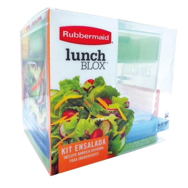 Set de Herméticos para Ensalada Rubbermaid Lunch Blox Transparentes