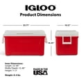 thumbnail image 6 of (2 pack) Igloo 48 QT Laguna Hard Sided Ice Chest Cooler, Red, 6 of 23