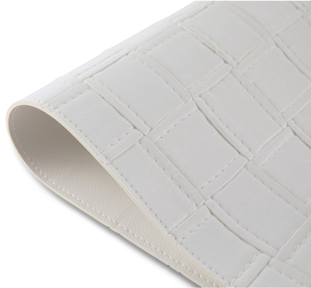 Ala Carte by Dainty Home Bostonian Quilted Textured Faux Leather Placemats – Set of 4, Reversible, Non-Slip, Washable, Heat & Tear Resistant – 12x18 in Dining Table Mats