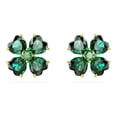 thumbnail image 1 of Pendientes de tuerca Swarovski Idyllia en tono dorado con piedras verdes, 1 of 5
