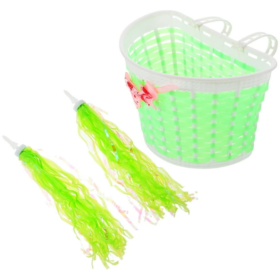 Zehuanyu  Children's Bicycle Basket Boy Touch Decoration Scooter Carnation Light Green