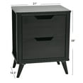 thumbnail image 3 of Main + Mesa Yume Mid Century Modern Solid Wood Nightstand with 2 Storage Drawers, Black Stain Finish, 3 of 5