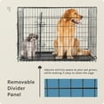 thumbnail image 4 of JIOABL Dog Crate, 24 Inch Medium Folding Metal Wire Pet Double Door Dog Cage with Divider Panel and Plastic Leak-Proof Pan Tray, Outdoor, 4 of 6