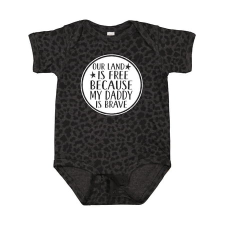 

Inktastic Military Daddy is Brave Land is Free Gift Baby Boy or Baby Girl Bodysuit
