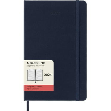 Moleskine 2024 Daily Planner, 12M, Large, Sapphire Blue, Hard Cover (5 x 8.25)