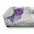 thumbnail image 3 of Ballet Soft Flannel Fleece Throw Blanket, Doodle Style Ballerina Hand Drawn Vibrant Watercolor Kids Girls, Cozy Plush for Indoor and Outdoor Use, 50" x 70", Lavender Blue Purple, by Ambesonne, 3 of 6