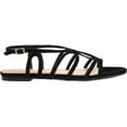 thumbnail image 2 of Women's Journee Collection Honey Flat Strappy Sandal Black Faux Suede 12 M, 2 of 6