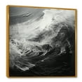 thumbnail image 2 of Designart "Stormy Waves In Black And White II" Ocean Floater Framed Canvas Art Print, 2 of 5