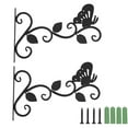 thumbnail image 2 of Soportes para cestas colgantes, ganchos para plantas, soportes para vallas, terrazas, decoración de patios, jardineras Mariposas de 3 hojas, 2 of 9