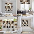 thumbnail image 6 of Black Brown Abstract Kitchen Curtains Sets for Windows 36 Inch Length, Oil Painting Color Blocks Rod Pocket Window Treatments Tier Curtains and Valances Set for Bedroom/Bathroom, 6 of 8