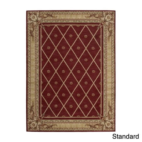 Nourison Ashton House Wool Area Rug Red 2'3" x 8' Runner Latex Free Wool Border 8' Runner Runner, Indoor Living Room
