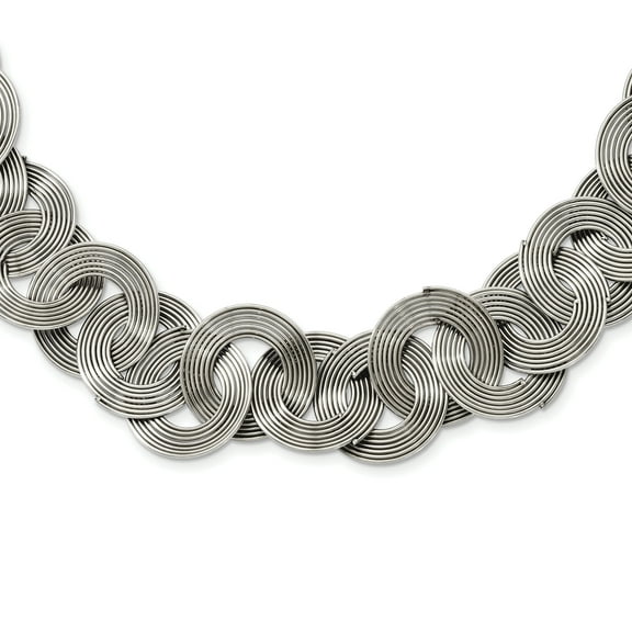 Chisel Stainless Steel Multiple Circles 19in Necklace