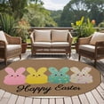 thumbnail image 4 of Round Rug 6Ft Washable Non-Slip, Easter Circle Area Rugs for Living Room Bedroom, Colorful Bunny Spring Cartoon Cute Rabbits Brown Indoor Floor Mats Carpet Runner for Home Decor Aesthetic, 4 of 8