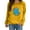 Yellow, variant on Aayomet Womens Sweatshirt Pullover The Earth Love Peace Print Casual Sweater (Green, L)