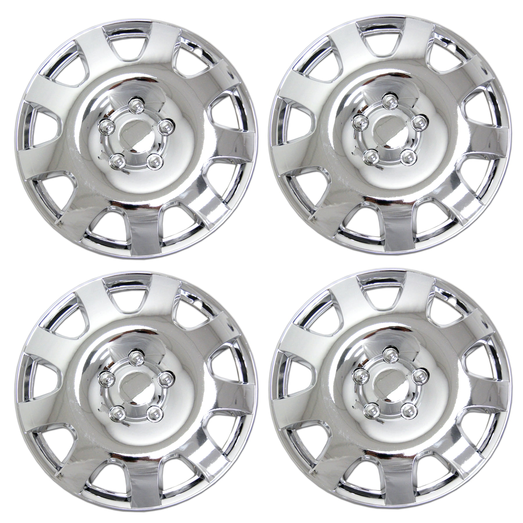 Set of 4 Chrome Finish Hubcaps 15" WSC3502C15 Hub Caps Wheel Skin