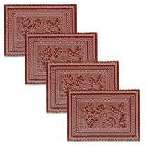 Heritage Lace OL-1420DP-S 14 x 20 in. Oak Leaf Placemats, Dark Paprika - Set of 4