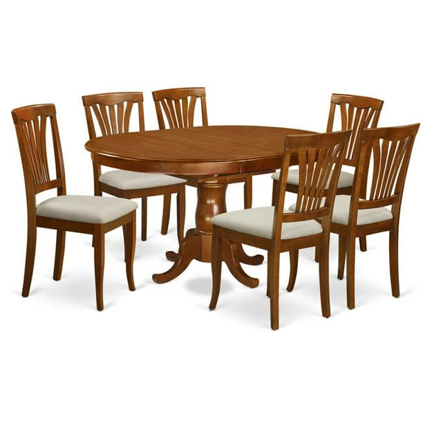 Microfiber Dining Room Table Set With 6 Kitchen Table 6 Chairs 7 Piece Walmart Com Walmart Com