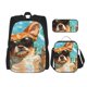 thumbnail image 1 of Easygdp Funny Swimming Chihuahua Mochila para Niños y Niñas con Set de Caja de Almuerzo y Estuche para Lápices 3 en 1, Mochila Escolar Estampada para Adolescentes, 1 of 7