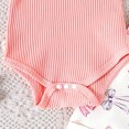 thumbnail image 6 of Baby Girl Romper with Suspender Casual Sleeveless Bow Front Floral Print Bodysuit Newborn Playsuit Summer Clothes Pink A 0-3 Month, 6 of 7