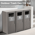 thumbnail image 6 of Outdoor Single Barrel Trash Can,Waterproof Resin Garbage Can with Garbage Labels,Durable Waste Bin for Porch, Backyard,Kitchen,for 30 to 39 Gallon Trash Bags（Gray，3), 6 of 9